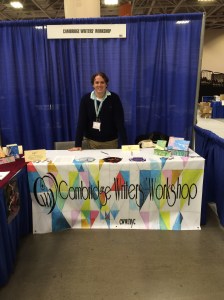 CWW Intern Alex Carrigan manning the CWW booth at AWP Minneapolis 2015